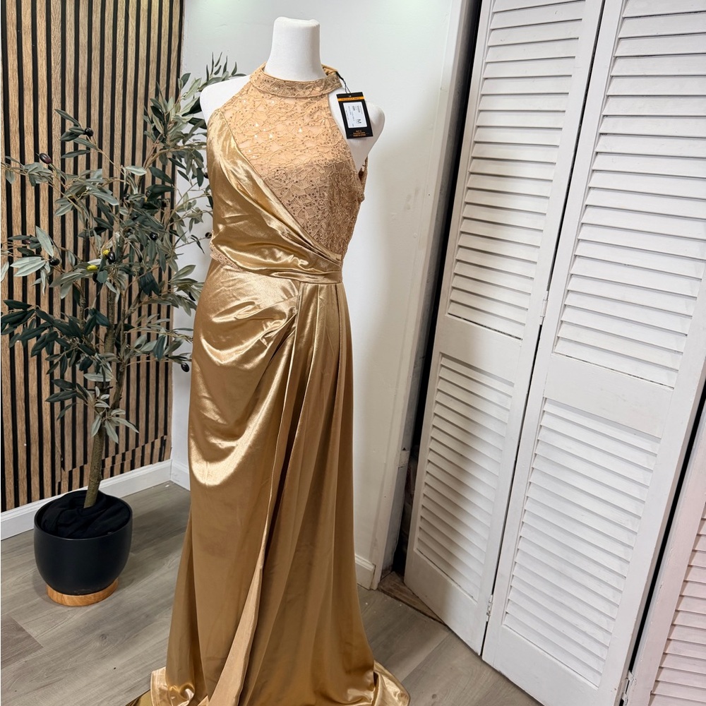 Elegant Gold Evening Gown